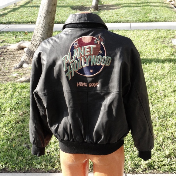 Vtg Planet Hollywood Leather Jacket 